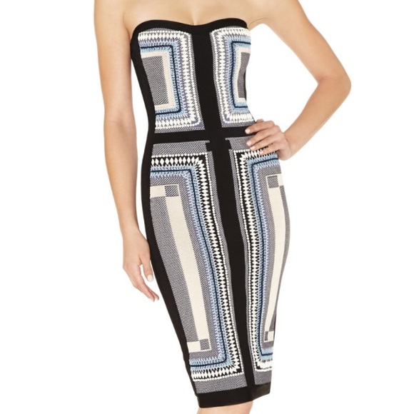 Herve Leger  beaded cocktail dress - Picture 2 of 8